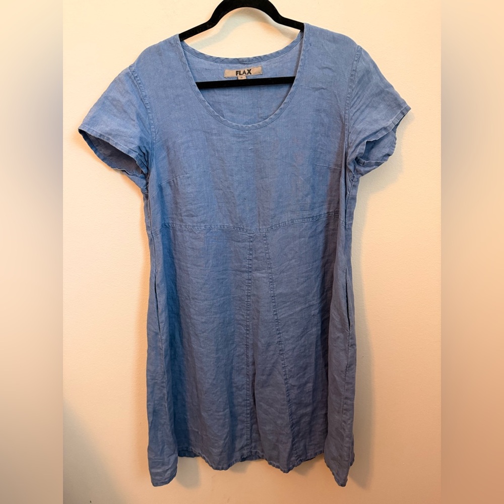 Flax Light Blue Linen Tunic Top